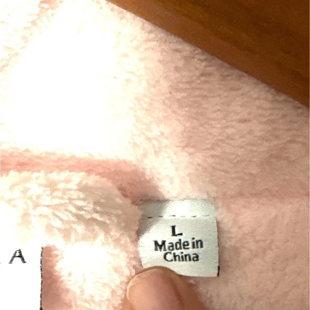 Pink Sonoma Life + Style Intimates Fleece Robe With Star Embroidery & Belted Wai - Picture 6 of 9